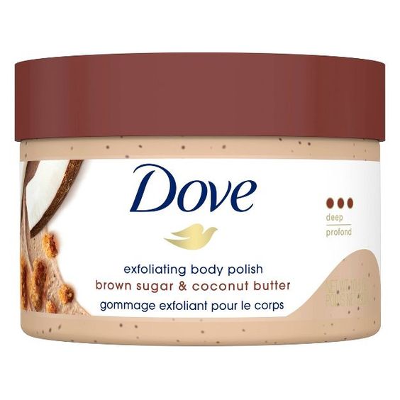 Dove Exfoliating Body Polish Scrub Brown Sugar &amp; Coconut Butter Body Scrub Exfoliates &amp; Restores Skin&