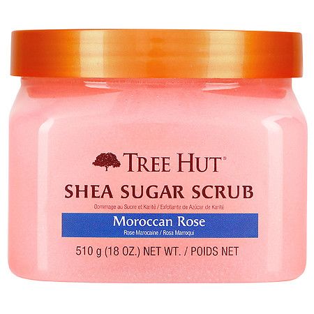 Tree Hut Moroccan Rose Shea Sugar Exfoliating and Hydrating Body Scrub, 18 oz.