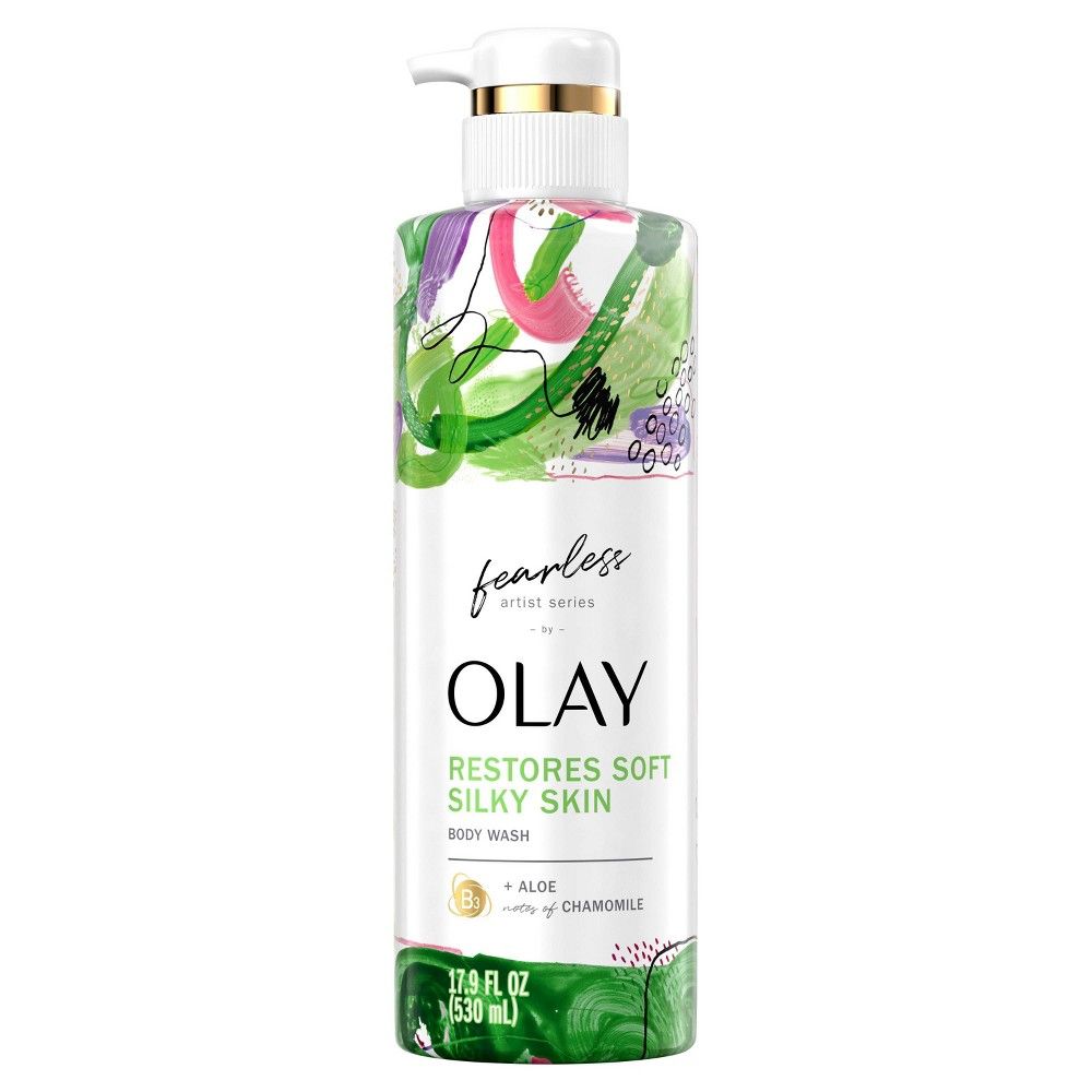 Olay Fearless Artist Series Silky Skin Body Wash with Aloe and Notes of Chamomile 17.9 oz