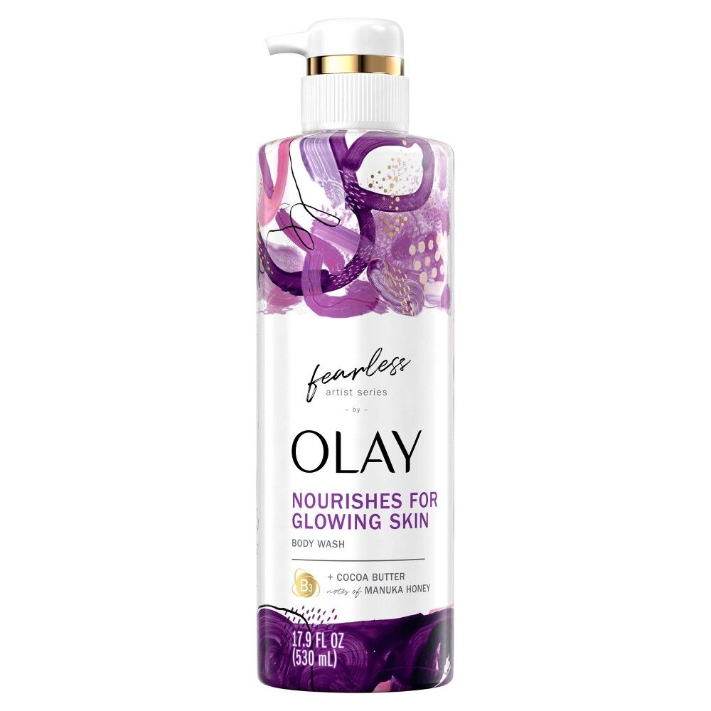 Olay Fearless Artist Series Nourishing Moisture Body Wash with Cocoa Butter and Notes of Manuka Honey - 17.9oz