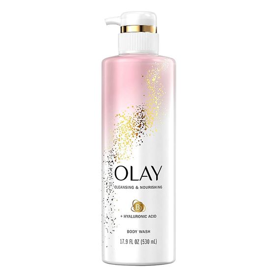 Olay Cleansing &amp; Nourishing Body Wash with Vitamin B3 and Hyaluronic Acid, 17.9 fl oz