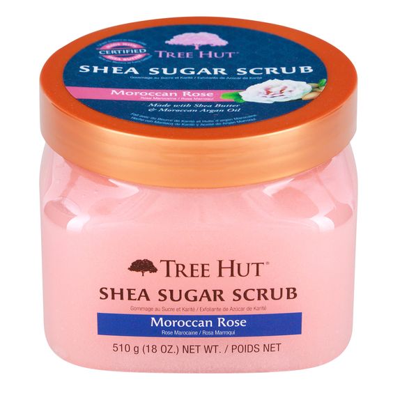 Tree Hut Moroccan Rose Shea Sugar Exfoliating and Hydrating Body Scrub, 18 oz.