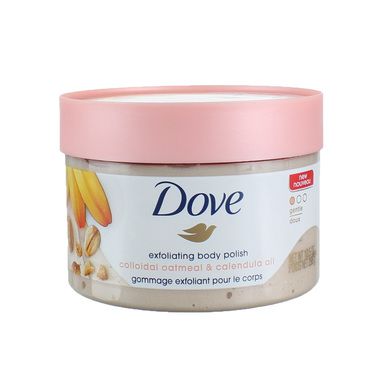 Dove Exfoliating Body Polish Scrub Oatmeal &amp; Calendula Oil, 10.5 Oz.